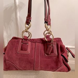 Coach | Bags | Vintage Coach Satchel Suede Bordeaux Burgundy 
